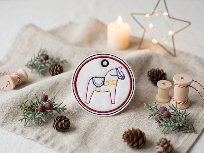 Preview: Skandinavisch weihnachtliche Anhänger - ITH-Stickdatei